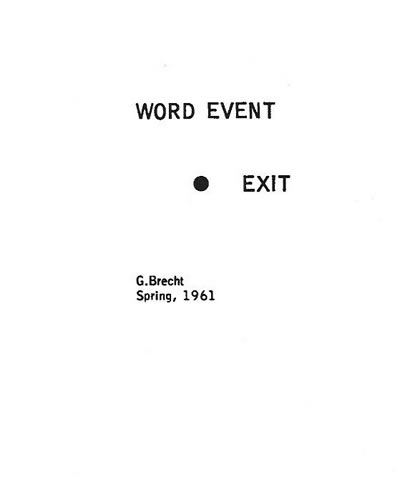George Brecht Word Event